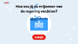 Hoe zou jij de miljoenen van de regering verdelen?