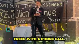 John Shipton: "Julian Assange can be freed with a phone call." Speach outside Prime Minister Albanese's Office, 09-12-2023