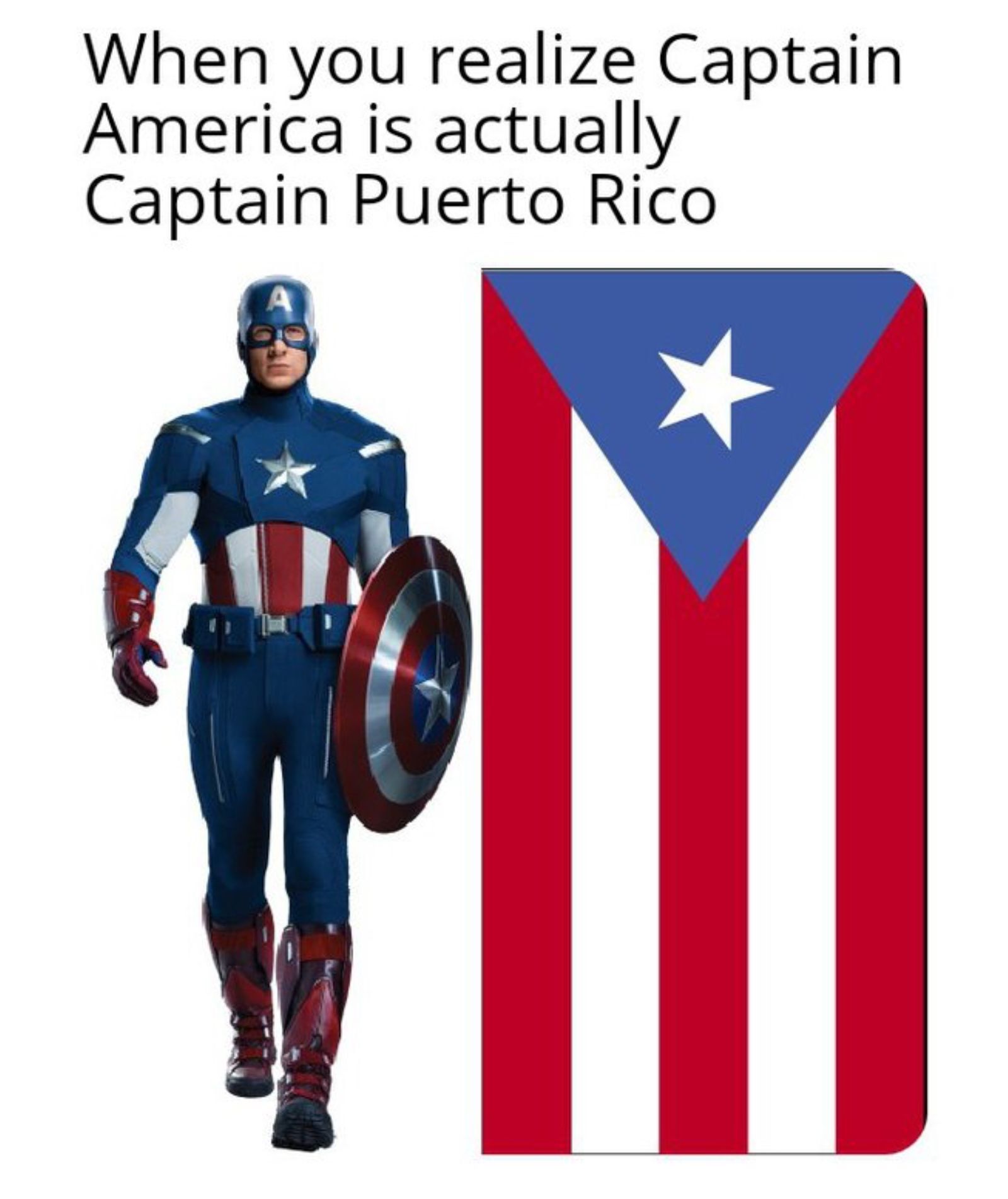 Since Captain America is only brandishing a single star, he's actually Captain Puerto Rico though.